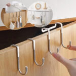 pack of 5 stainless steel s shaped over door hooks – no drilling hangers