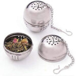 stainless steel mesh tea ball strainer filter infuser for loose leaf tea and mulling spices chain style