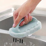 plastic cleaning brush, wall sponge brush, strong scouring plastic handle washing cleaning brush