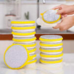 new arrival double side sponge dishwashing reusable washable cleaning tools kitchen sponges for washing dishes tableware brush ( pak of 4 )