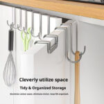 pack of 5 stainless steel s shaped over door hooks – no drilling hangers