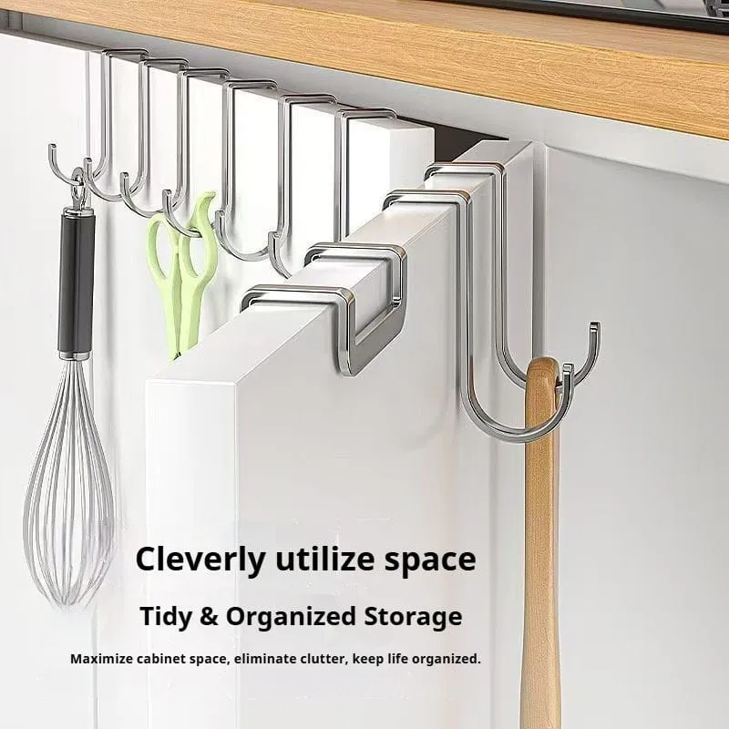 pack of 5 stainless steel s shaped over door hooks – no drilling hangers