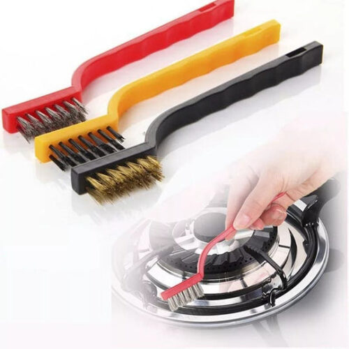 Gadsource Price Drop Zone 3 pcs mini wire brush set steel brass nylon brush cleaning metal rust clean
