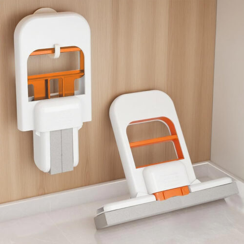 foldable desktop mop, mini sponge mop, portable mini self squeezing wet dry mops for bathroom & kitchen