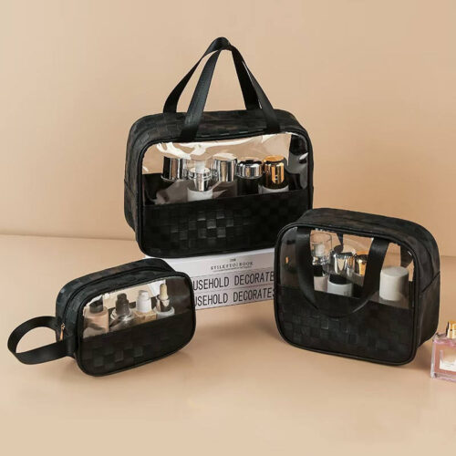 Gadsource Price Drop Zone 3pcs toiletry bag for men women clear cosmetics bag