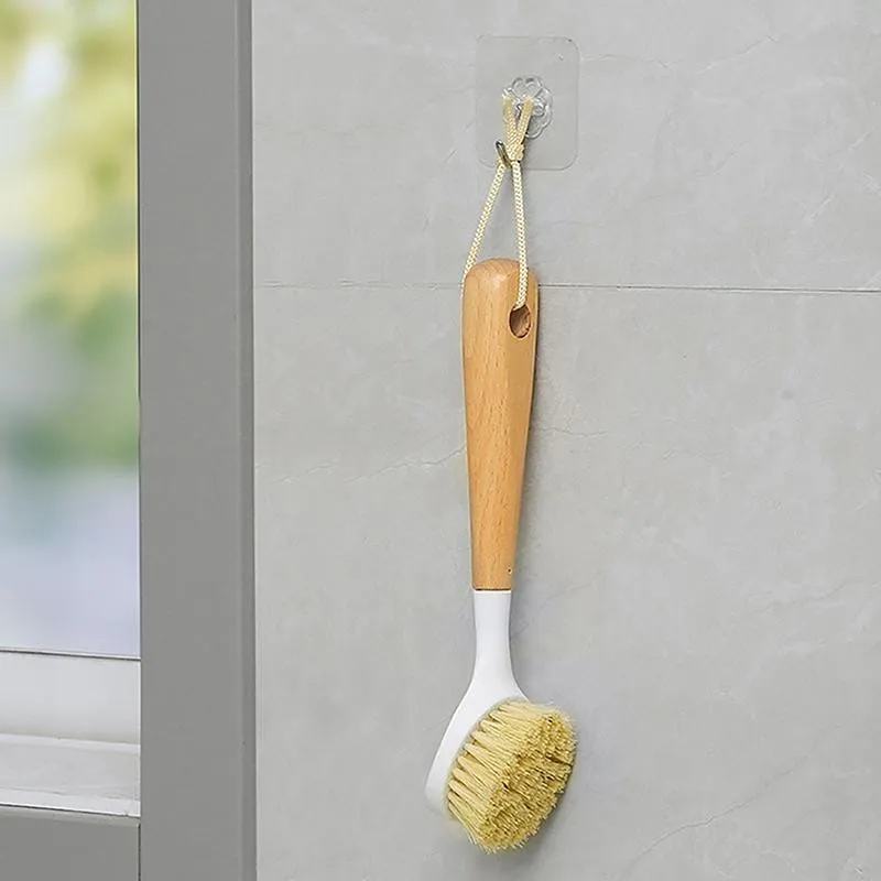 dish scrubbing brush, wooden handle siga dish brush