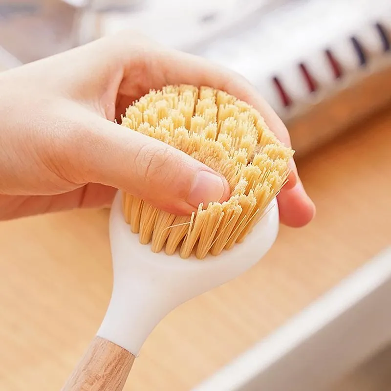 dish scrubbing brush, wooden handle siga dish brush