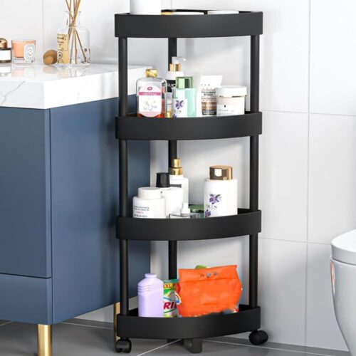 multipurpose layer corner rack plastic & metal rod (4 layer)