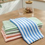 set of 3 superfine fiber kitchen dishwashing cloth, water absorbent cleaning cloth
