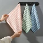 set of 3 superfine fiber kitchen dishwashing cloth, water absorbent cleaning cloth