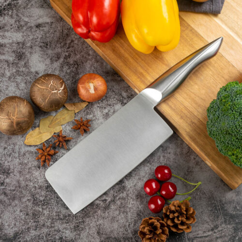 kitchen meat butcher cleaver knife metal handle chopper