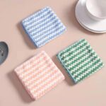 set of 3 superfine fiber kitchen dishwashing cloth, water absorbent cleaning cloth