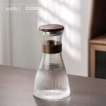 5pcs ribbed carafe glass water set