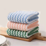 set of 3 superfine fiber kitchen dishwashing cloth, water absorbent cleaning cloth