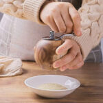 wood salt pepper mill hand operated mini ceramic core grinder pepper and salt shakers