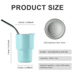 mini tumbler shot glass with straw and lid