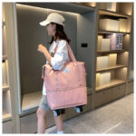 folding travel bag expandable bag with rolling wheel
