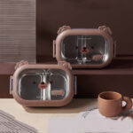 lunch box stainless steel double sided lock