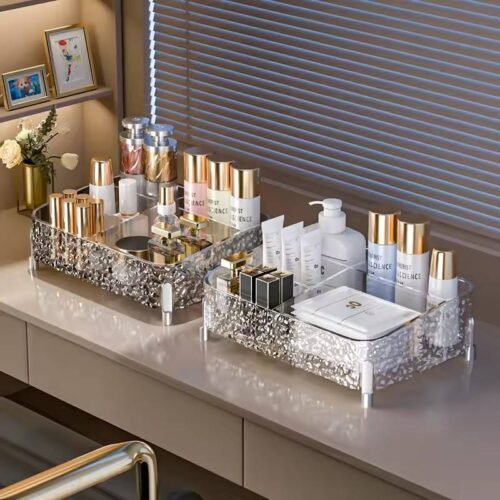 acrylic cosmetics makeup organizer tray