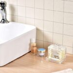 acrylic cotton buds holder, transparent cosmetic cotton pad container jewelry storage box