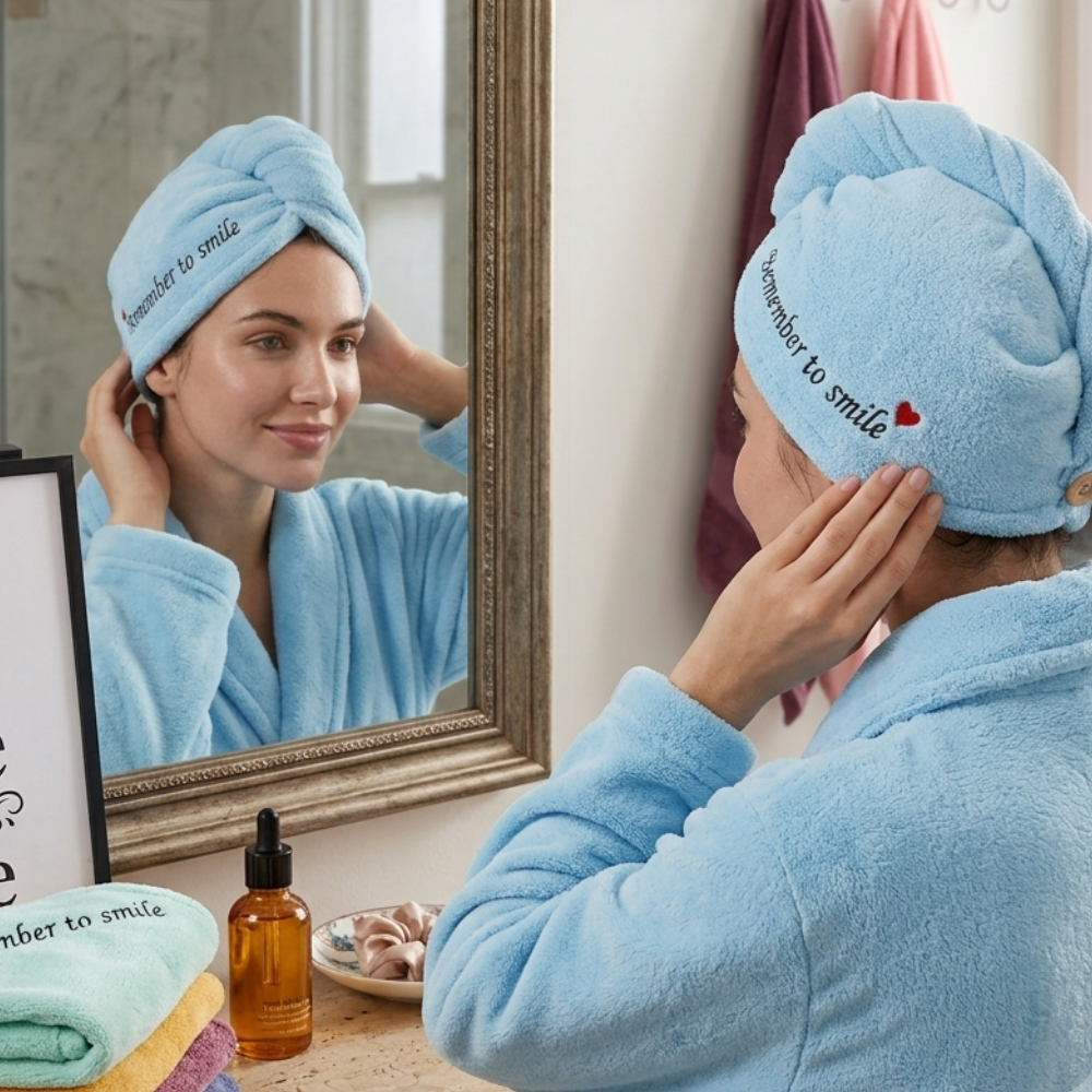 Microfiber Shower Cap Towel, Quick Dry Hair Cap, Bath Hats for Women, Super Absorbent Soft Cap Towel