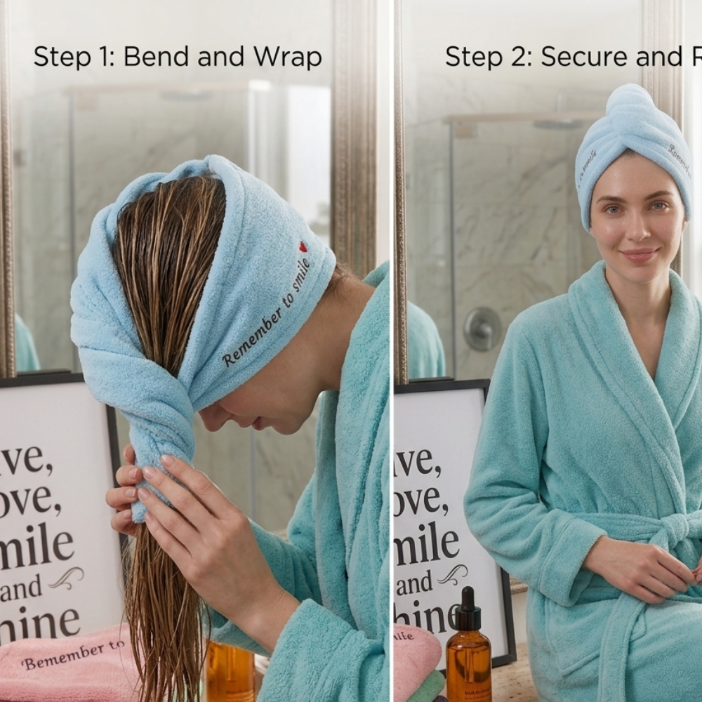 Microfiber Shower Cap Towel, Quick Dry Hair Cap, Bath Hats for Women, Super Absorbent Soft Cap Towel