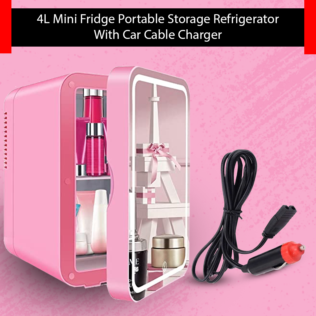 4l mini fridge portable storage refrigerator with led light mirror cooler home car use 4l mini fridge portable storage refrigerator with led light mirror cooler home car use