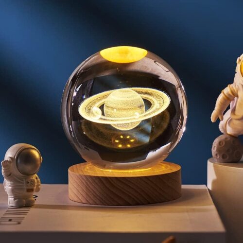 3d crystal lights lamp glowing planetary galaxy night light