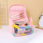 high aesthetic transparent travel makeup toiletry bag – large capacity waterproof portable pu handheld