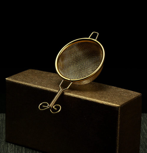 golden generic copper tea strainer mesh tea filter