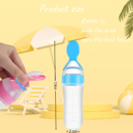 silicon baby feeding bottle with spoon