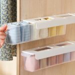6 grids plastic wall mounted under garments organizer wall hanging