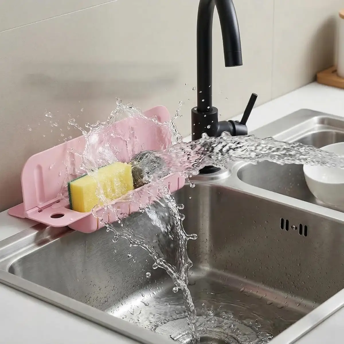 kitchen sink splash guard and caddy