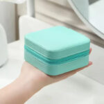 premium mini leather jewelry organizer box