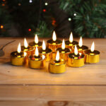 24 piece golden shiny tealight led candle