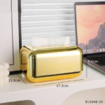 luxury rectangular gold tissue box holder