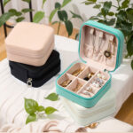 premium mini leather jewelry organizer box