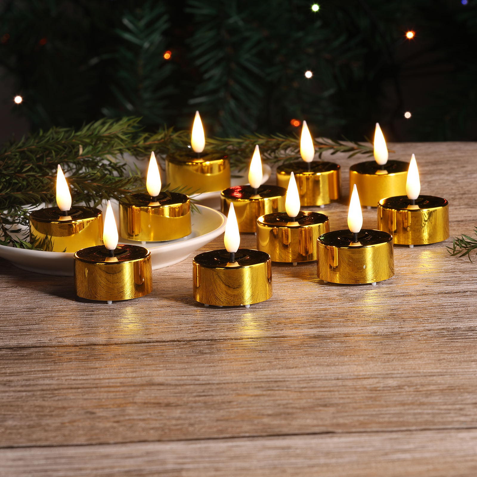 24 piece golden shiny tealight led candle 24 piece golden shiny tealight led candle
