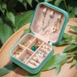 premium mini leather jewelry organizer box