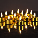 24 piece golden shiny tealight led candle