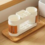 dual cup toothbrush holder set anti slip base