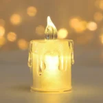 flameless led candles light plastic pillar flickering candle night light for home set of 3