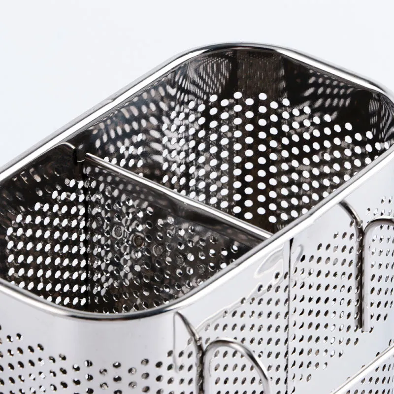 stainless steel utensil holder, kitchen wall hanging steel cutlery holder organizer rack