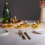 24 piece golden shiny tealight led candle