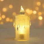 flameless led candles light plastic pillar flickering candle night light for home set of 3