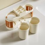 dual cup toothbrush holder set anti slip base
