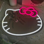 hello kitty neon mirror , neon mirror , makeup mirror neon sign room decor