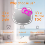 hello kitty neon mirror , neon mirror , makeup mirror neon sign room decor