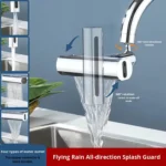 4 in 1 waterfall kitchen faucet, 360° swivel faucet