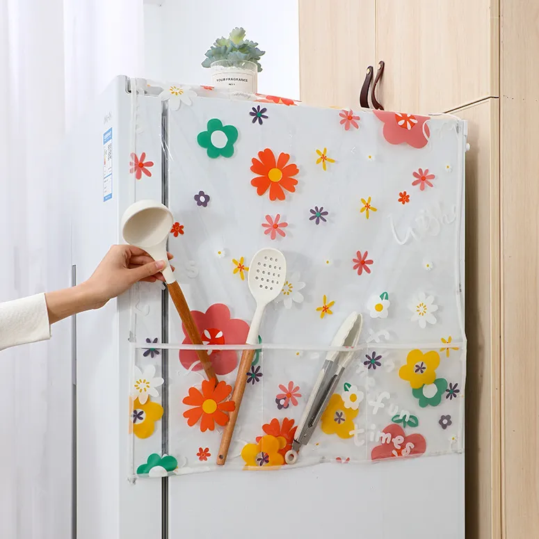 printed fridge dust cover waterproof refrigerator dustproof cover